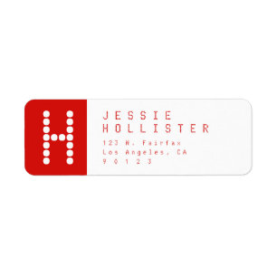 Uniek Modern Rood & Wit Retouradres Etiket