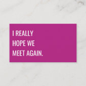 Uniek modern Roze Typografie Creatief Visitekaartje (Voorkant)