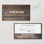 Uniek modern Rustig houten cadeaubon Klantenkaartje (Voorkant / Achterkant)
