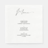 Uniek modern script bruiloft menu servet (Voorkant)