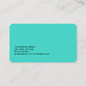 Uniek Modern Stijlvol Bord Turquoise Visitekaartje (Achterkant)