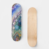 Uniek modern, stijlvol, kleurrijk drievoudig patro persoonlijk skateboard (Voorkant)