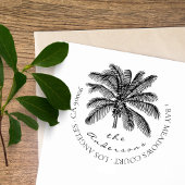 Uniek modern Tropisch palmretouradres Rubberstempel