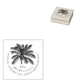 Uniek modern Tropisch palmretouradres Rubberstempel (Gestempeld)