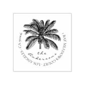 Uniek modern Tropisch palmretouradres Rubberstempel (Afrduk)
