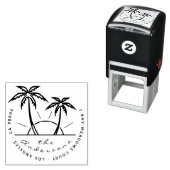 Uniek modern Tropisch palmretouradres Zelfinktende Stempel (In situ)