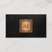 Uniek modern vet monogram QR code goud zwart Visitekaartje (Voorkant)