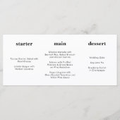 Uniek Modern Zwart Wit Horizontaal Bruiloft Menu (Voorkant)