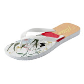 Uniek monogram cadeau l Kleurrijke botanische Tren Teenslippers (Schuin)