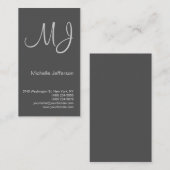 Uniek Monogram grijs legant Visitekaartje (Voorkant / Achterkant)