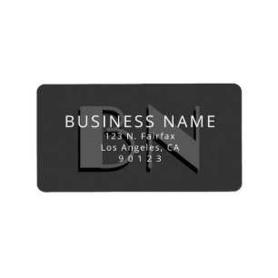 Uniek Monogram grijs retouradres Etiket