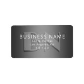 Uniek Monogram grijs verloop retouradres Etiket (Voorkant)