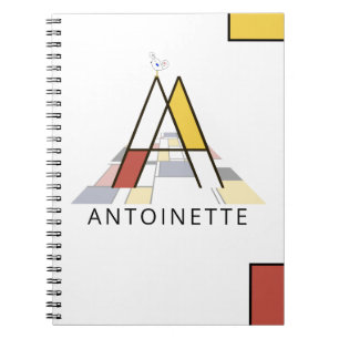 Uniek monogram neoplasticisme Style. Brief A Notitieboek