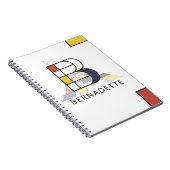 Uniek monogram neoplasticisme Style. Brief B Notitieboek (Rechterzijde)