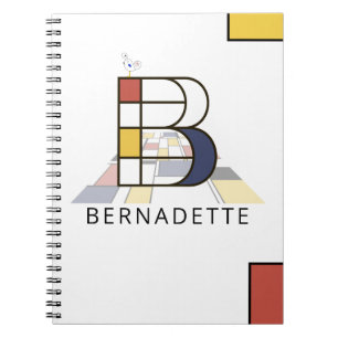 Uniek monogram neoplasticisme Style. Brief B Notitieboek