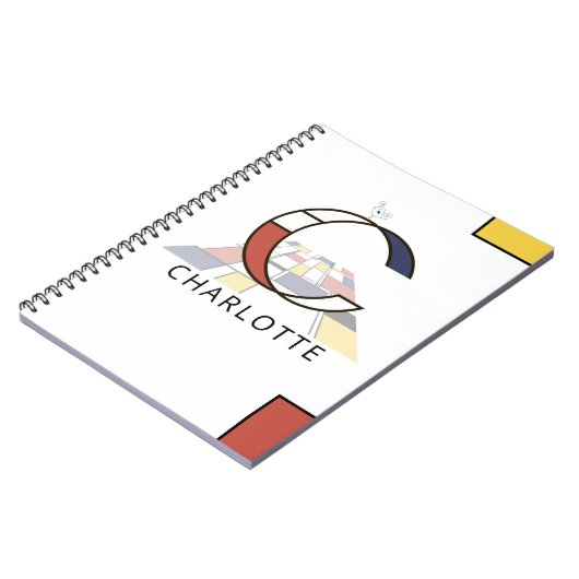 Uniek monogram neoplasticisme Style. Brief C Notitieboek (Linkerzijde)