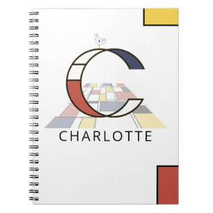 Uniek monogram neoplasticisme Style. Brief C Notitieboek