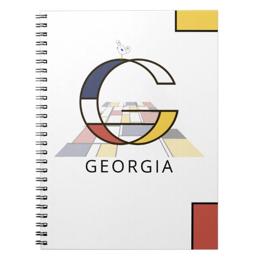 Uniek monogram neoplasticisme Style. Brief G Notitieboek (Voorkant)