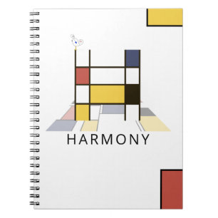 Uniek monogram neoplasticisme Style. Brief H Notitieboek