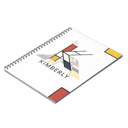 Uniek monogram neoplasticisme Style. Brief K Notitieboek (Linkerzijde)