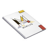 Uniek monogram neoplasticisme Style. Brief M Notitieboek (Rechterzijde)