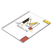 Uniek monogram neoplasticisme Style. Brief M Notitieboek (Linkerzijde)