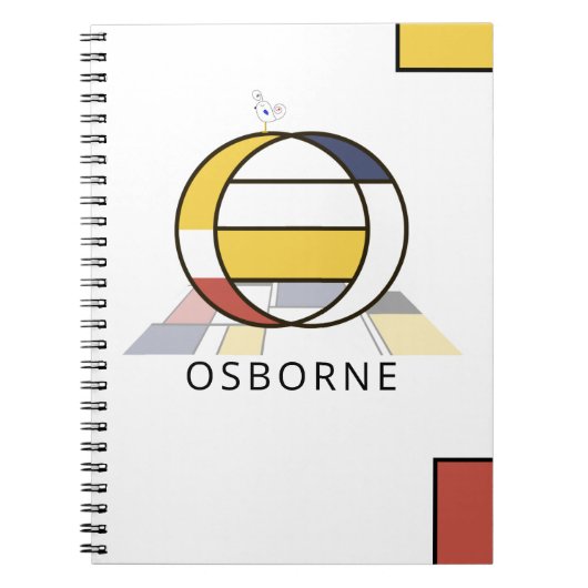 Uniek monogram neoplasticisme Style. Brief O Notitieboek (Voorkant)