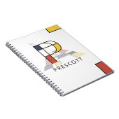 Uniek monogram neoplasticisme Style. Brief P Notitieboek (Rechterzijde)