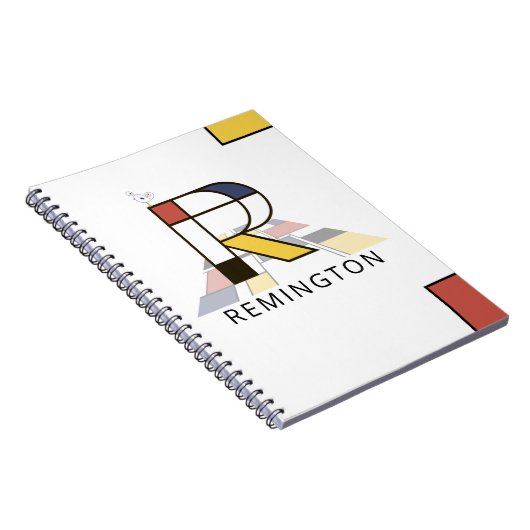 Uniek monogram neoplasticisme Style. Brief R Notitieboek (Rechterzijde)