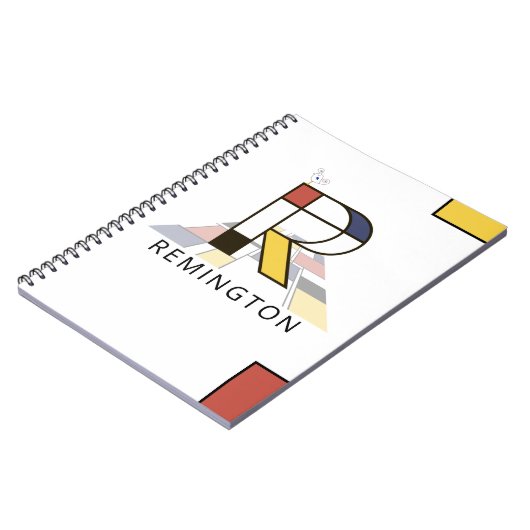 Uniek monogram neoplasticisme Style. Brief R Notitieboek (Linkerzijde)