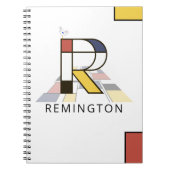 Uniek monogram neoplasticisme Style. Brief R Notitieboek (Voorkant)