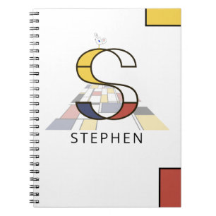 Uniek monogram neoplasticisme Style. Brief S Notitieboek