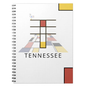 Uniek monogram neoplasticisme Style. Brief T Notitieboek