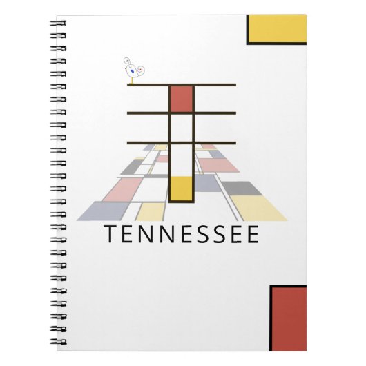 Uniek monogram neoplasticisme Style. Brief T Notitieboek (Voorkant)
