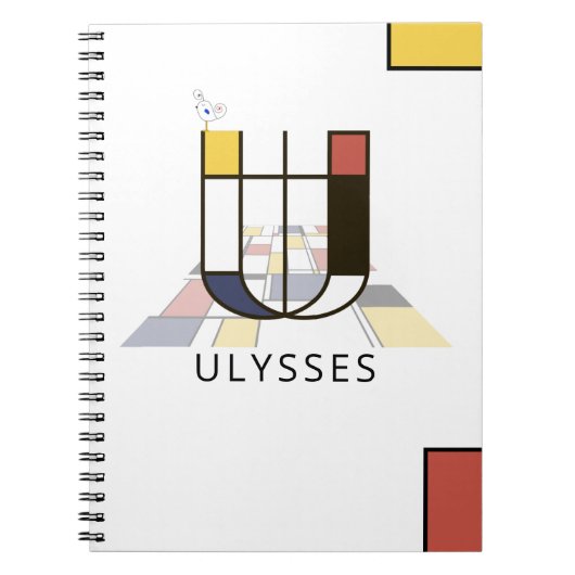 Uniek monogram neoplasticisme Style. Brief U Notitieboek (Voorkant)