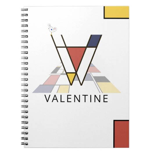 Uniek monogram neoplasticisme Style. Brief V Notitieboek (Voorkant)