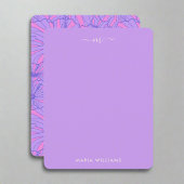 Uniek Monogram Paarse & Roze Bloemen Bedankt Notitiekaartje