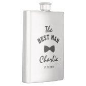 Uniek monogram voor de BESTE MAN-typografie Heupfles (Rechts)