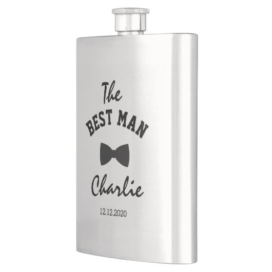 Uniek monogram voor de BESTE MAN-typografie Heupfles (Links)