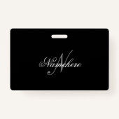 Uniek monogram voor speciale zwart-witnamen badge (Achterkant)