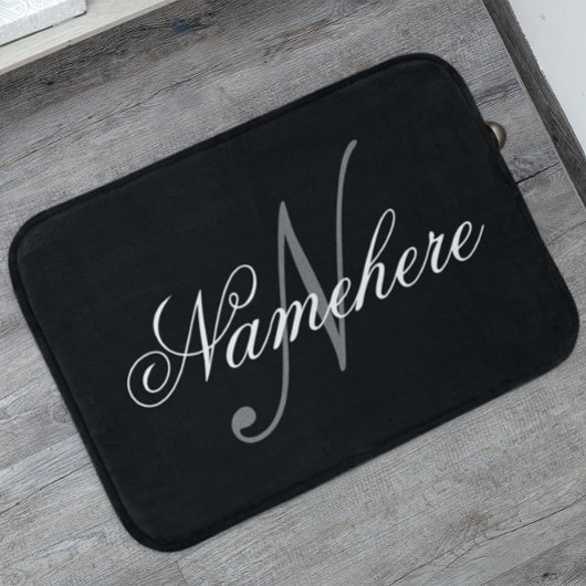 Uniek monogram voor speciale zwart-witnamen badmat