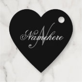 Uniek monogram voor speciale zwart-witnamen bedankjes labels (Achterkant)