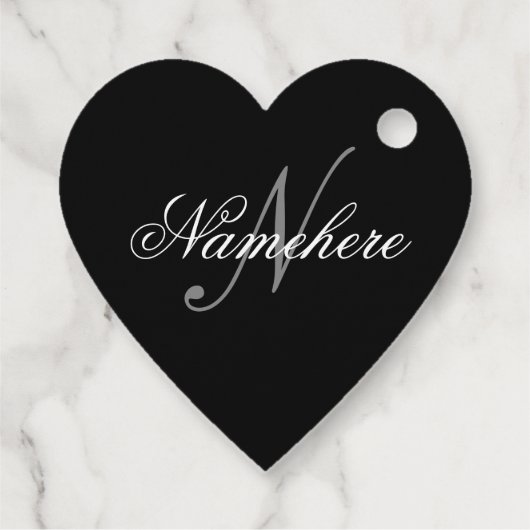 Uniek monogram voor speciale zwart-witnamen bedankjes labels (Achterkant)