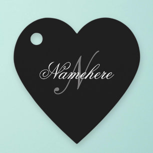 Uniek monogram voor speciale zwart-witnamen bedankjes labels