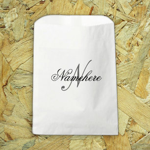 Uniek monogram voor speciale zwart-witnamen bedankzakje