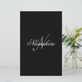 Uniek monogram voor speciale zwart-witnamen briefpapier (Staand voorkant)