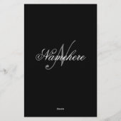 Uniek monogram voor speciale zwart-witnamen briefpapier (Achterkant)