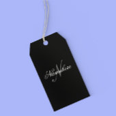 Uniek monogram voor speciale zwart-witnamen cadeaulabel