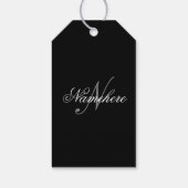 Uniek monogram voor speciale zwart-witnamen cadeaulabel (Achterkant)