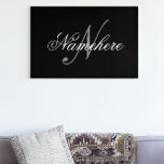Uniek monogram voor speciale zwart-witnamen canvas afdruk<br><div class="desc">Speciaal uniek zwart-wit monogram ontwerp van de Naam voor iedereen.</div>